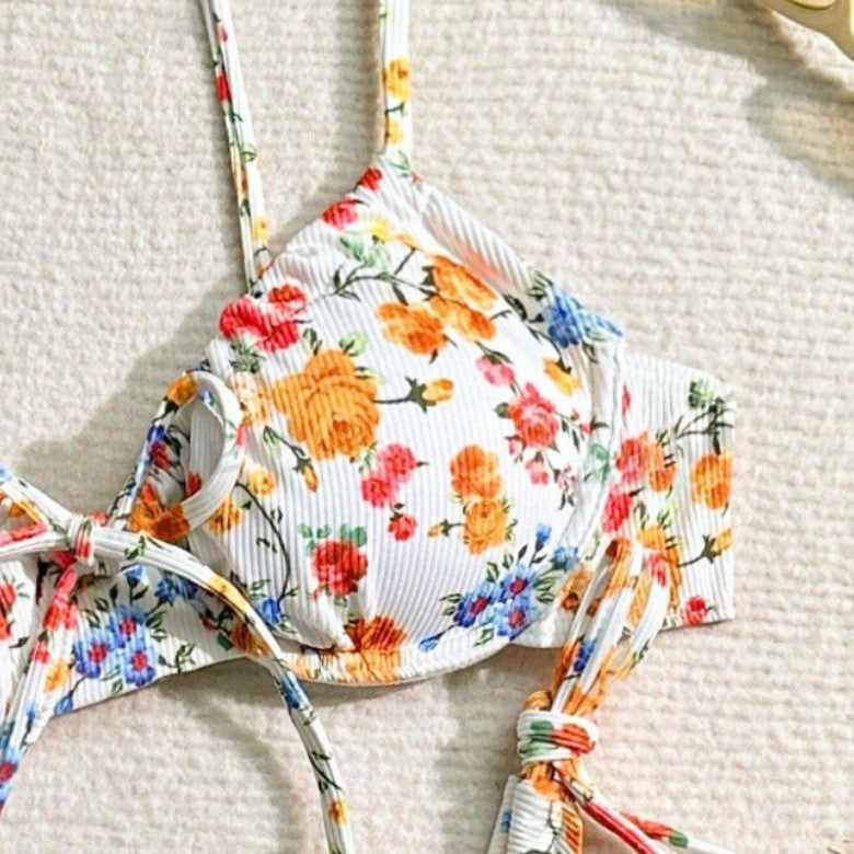 Floral Split Two-piece Suit