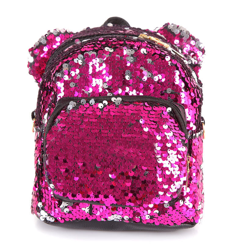 Colorful Sequin Labeled Ear Stitching Ladies Small Square Bag