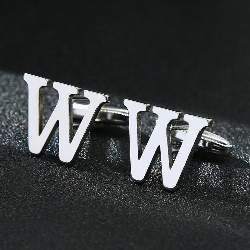 English alphabet cufflinks cuff nails men's French buttons