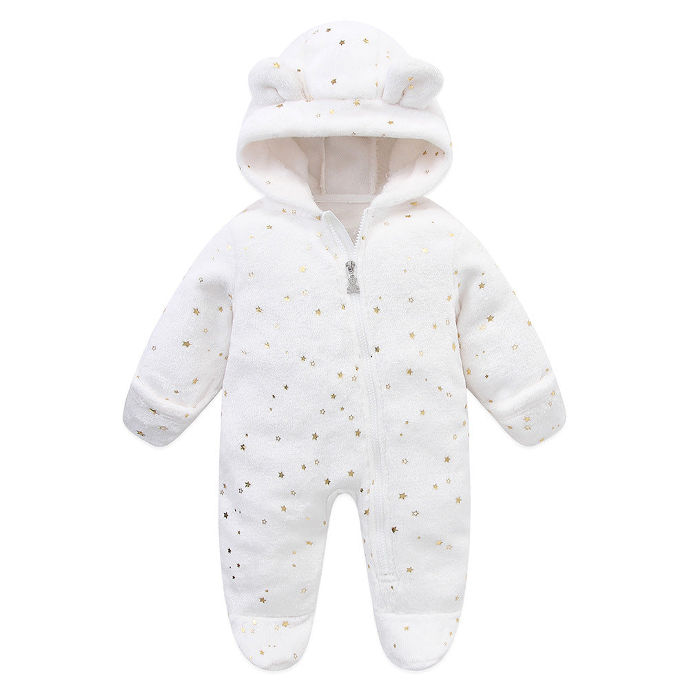 Newborn Clothes Baby Fleece-lined Jumpsuit