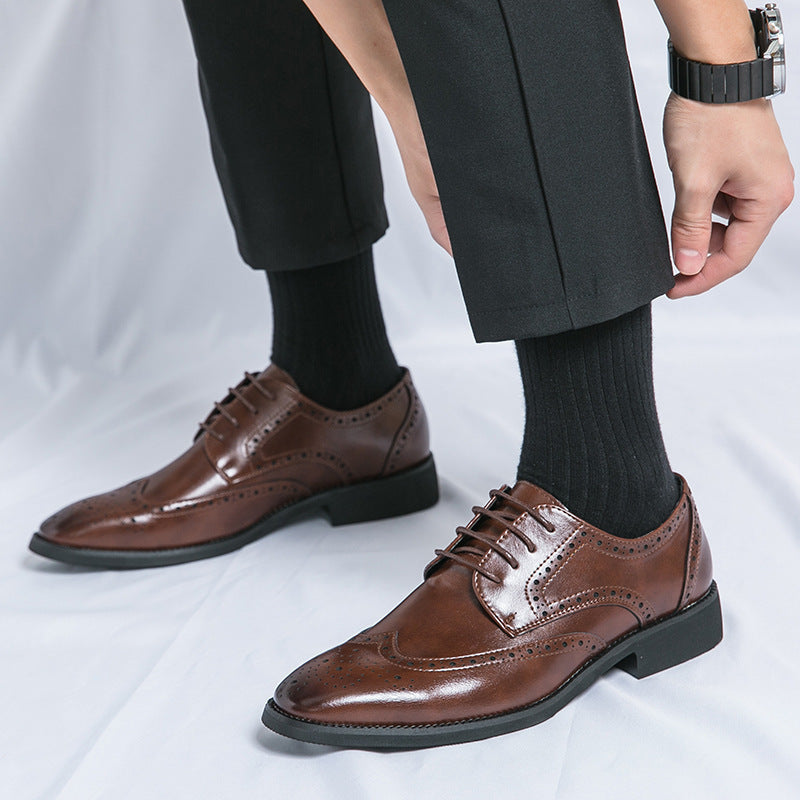 British Style Pointed Leather Shoes