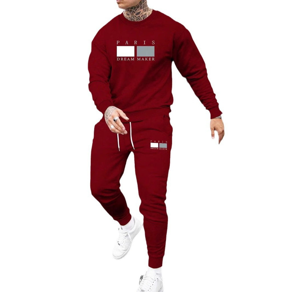 Round Neck Sweater Casual Sports Suit