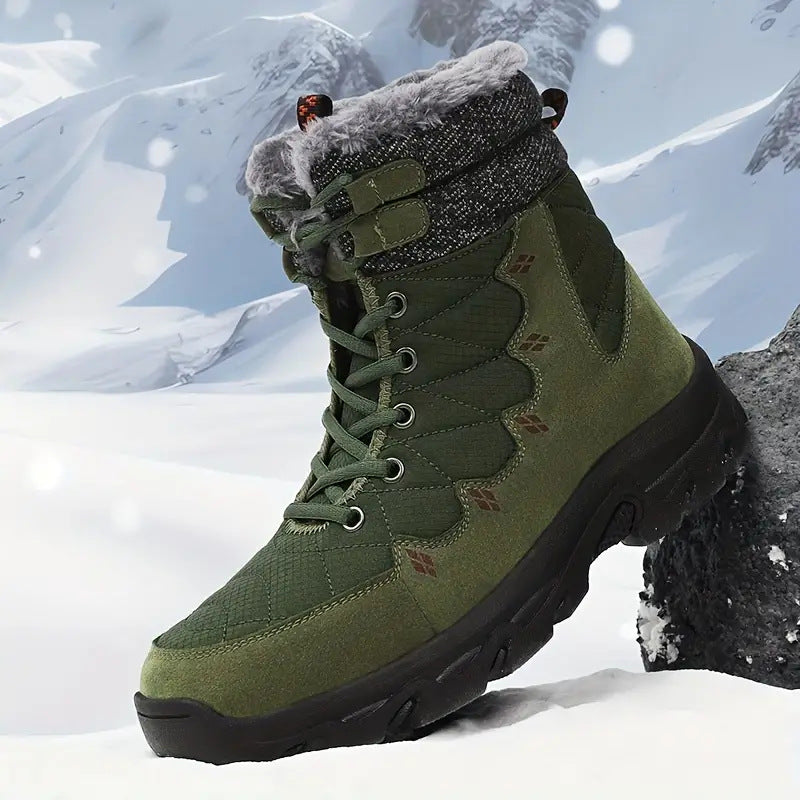 Men's Thick-soled  Fleece-lined High-top Boots