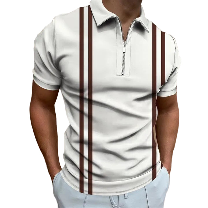 3D Zipper Polo Shirt