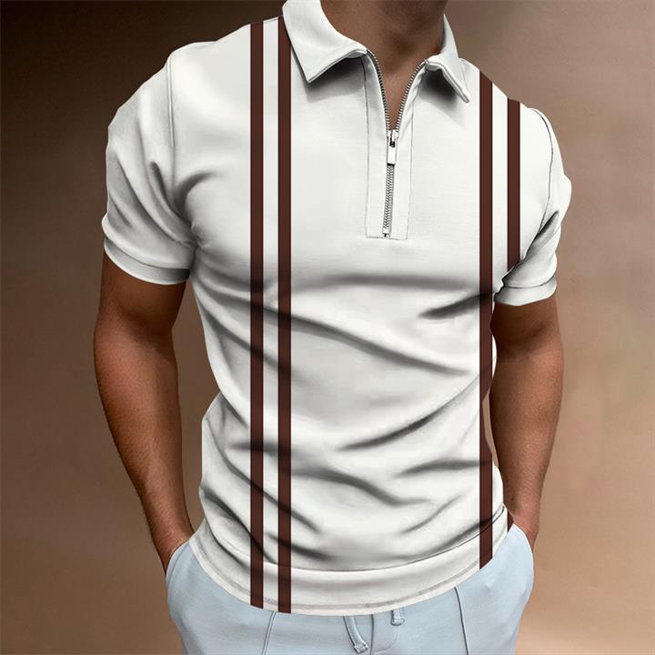 3D Zipper Polo Shirt