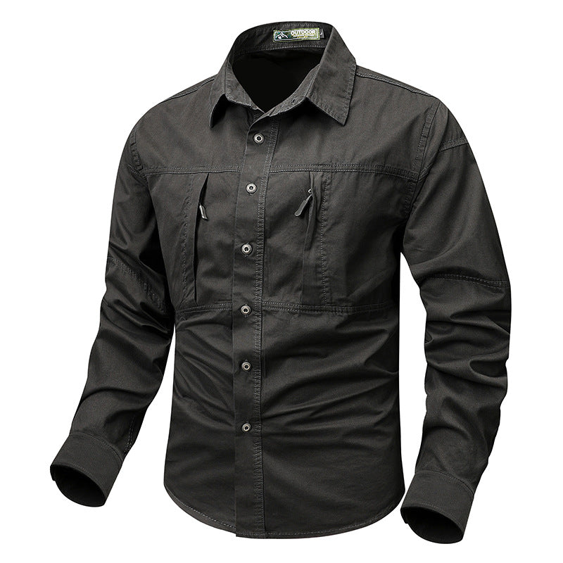 Pocket Polo Collar Casual Shirt