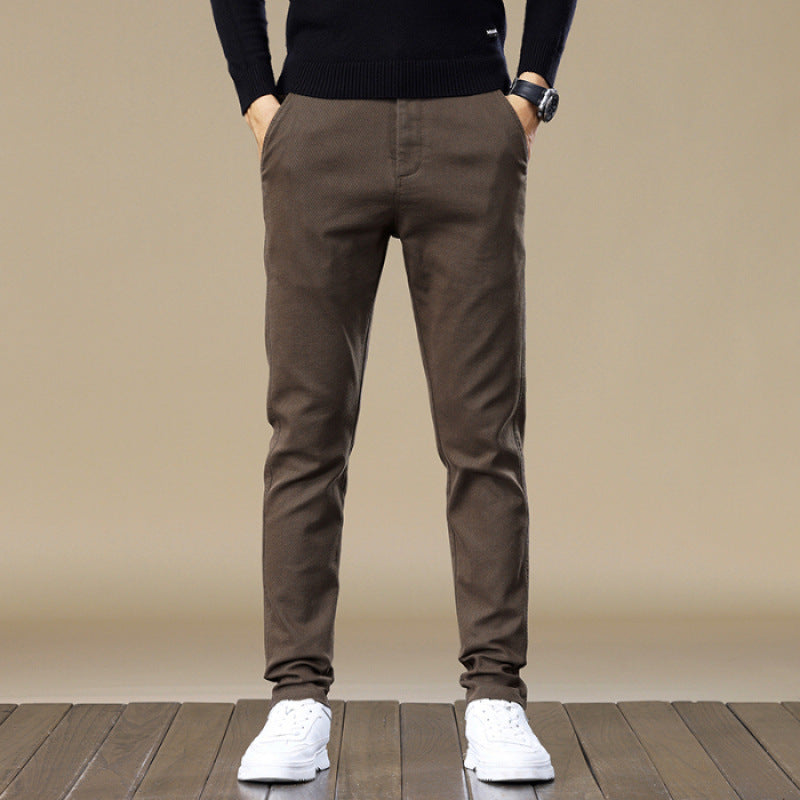 Men's Fleece-lined Slim Fit  Casual Pants
