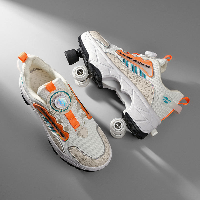 Skates Four-wheel Invisible Deformation