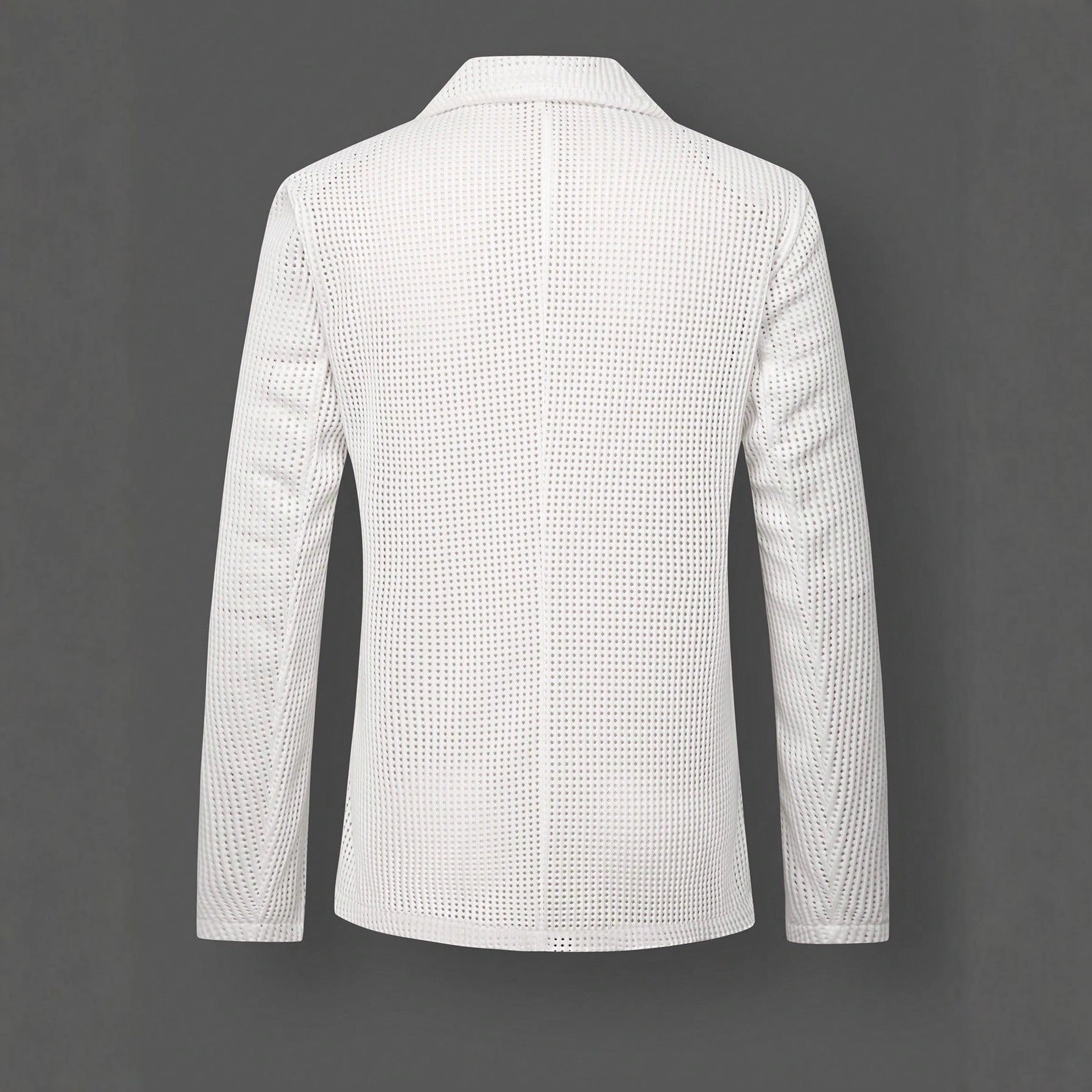 Mens Solid Color Loose Fit White Suit Casual Jacket