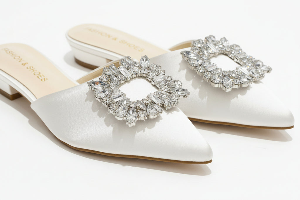 Women’s Rhinestone Closed Toe Half Slippers