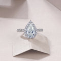 Pear-shaped Moissanite Set With Top-quality Moissanite Luxury And Fashionable Light Luxury Jewelry Silver Ring S925 Silver Electroplated With Platinum