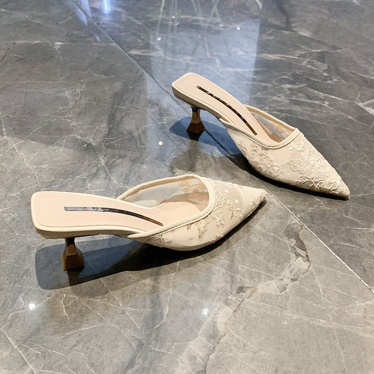 Pointed Baotou Half-tow Women's Sandals And Slippers