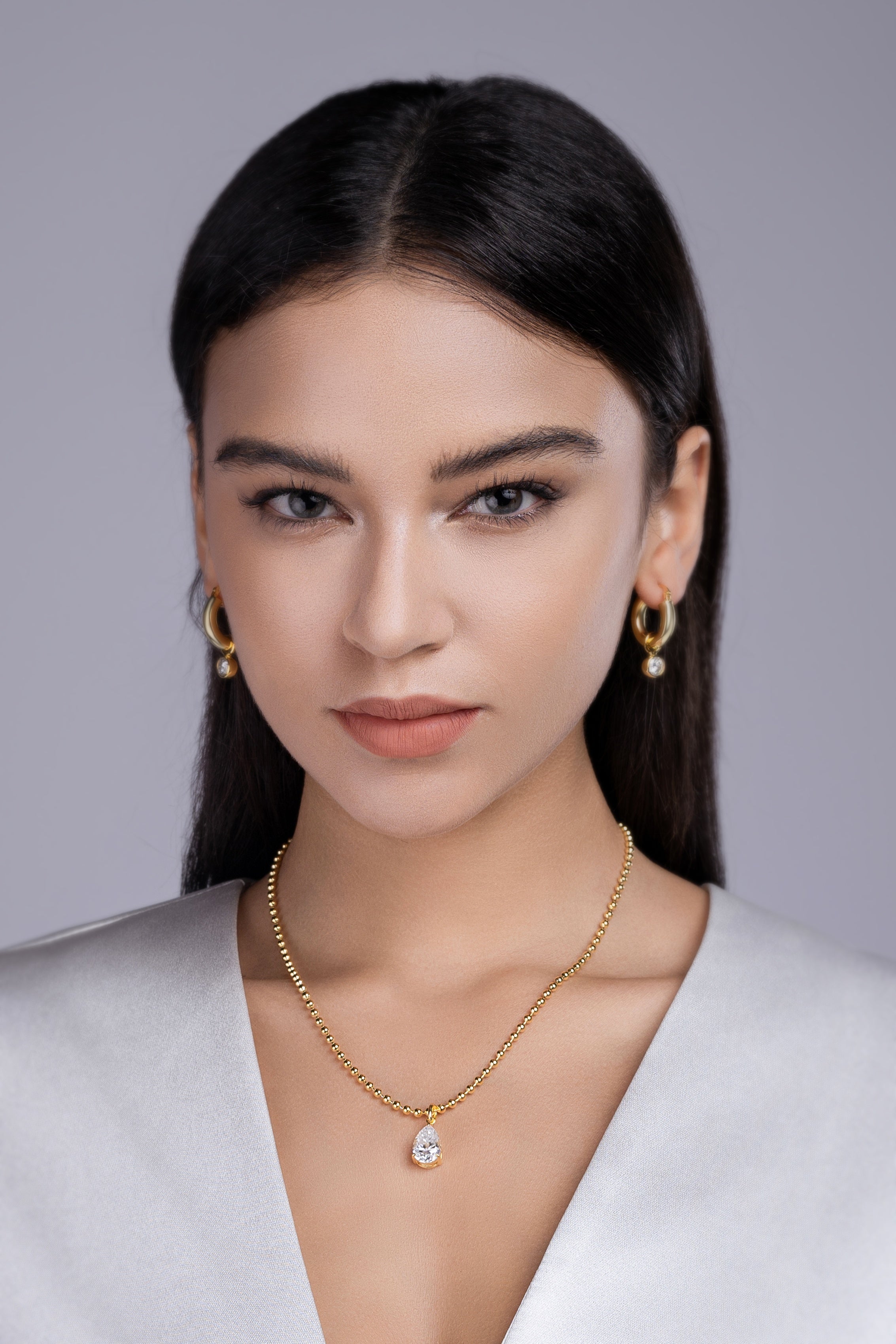 Wish Light Pear-Shaped Moissanite Necklace – S925 Silver Gold Plated