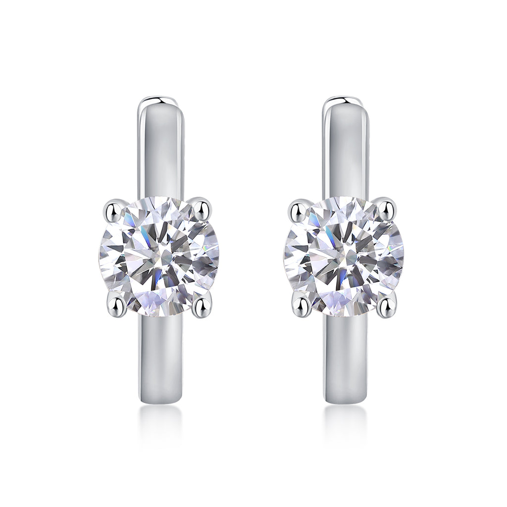 Set Out From The Heart - Earrings Set With 0.5-carat Top-quality Moissanite S925 Silver And Platinum-plated Stud Earrings, A Fashionable And Trendy Accessory, Can Be Tested With A Diamond Pen