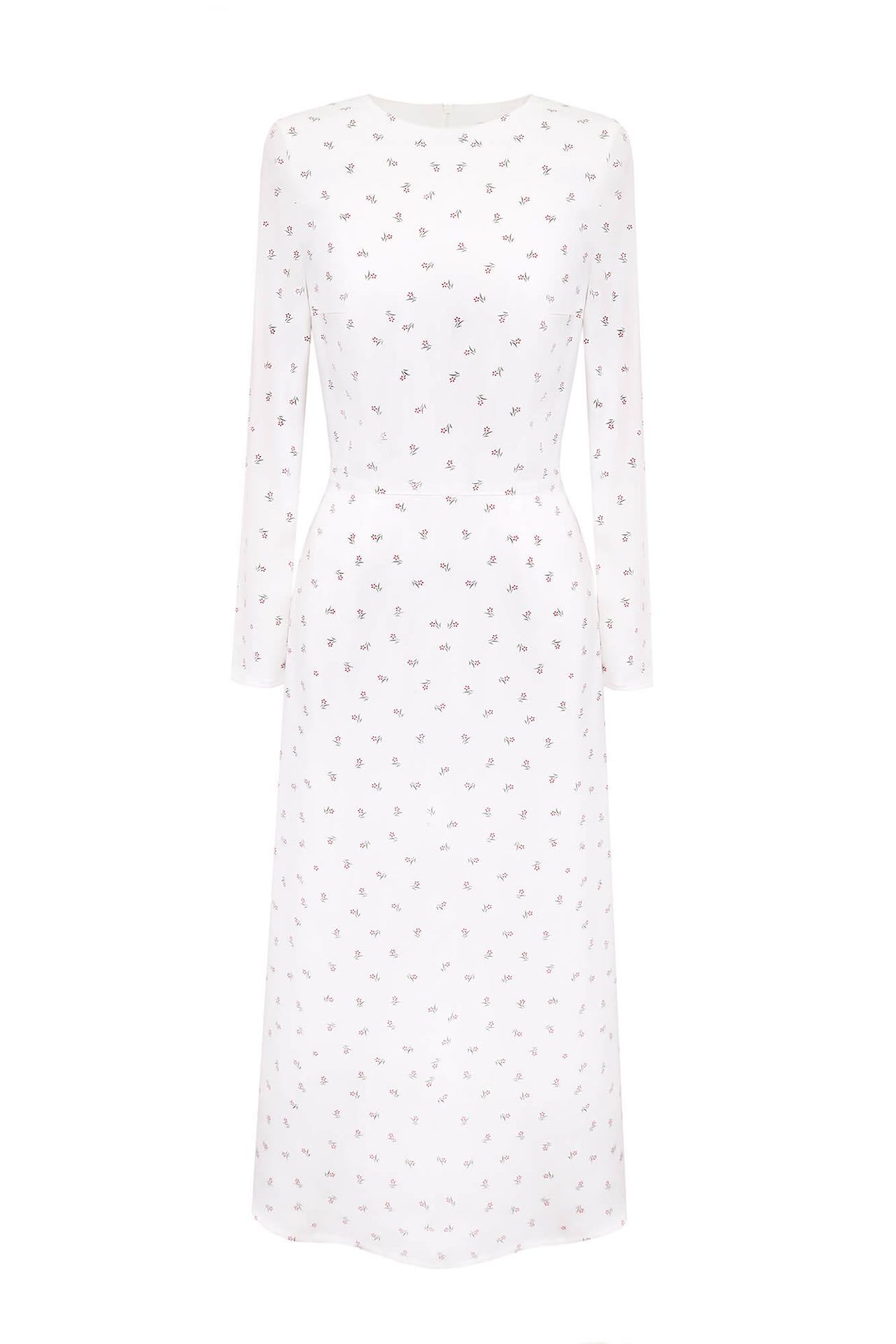 Fitted Vintage Floral Long Sleeve Dress
