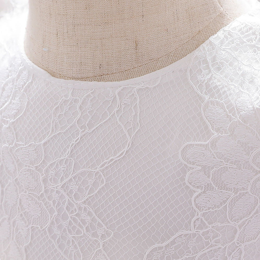 Dress One Year Old Girl Lace Long Sleeve Puffy Baby Shower