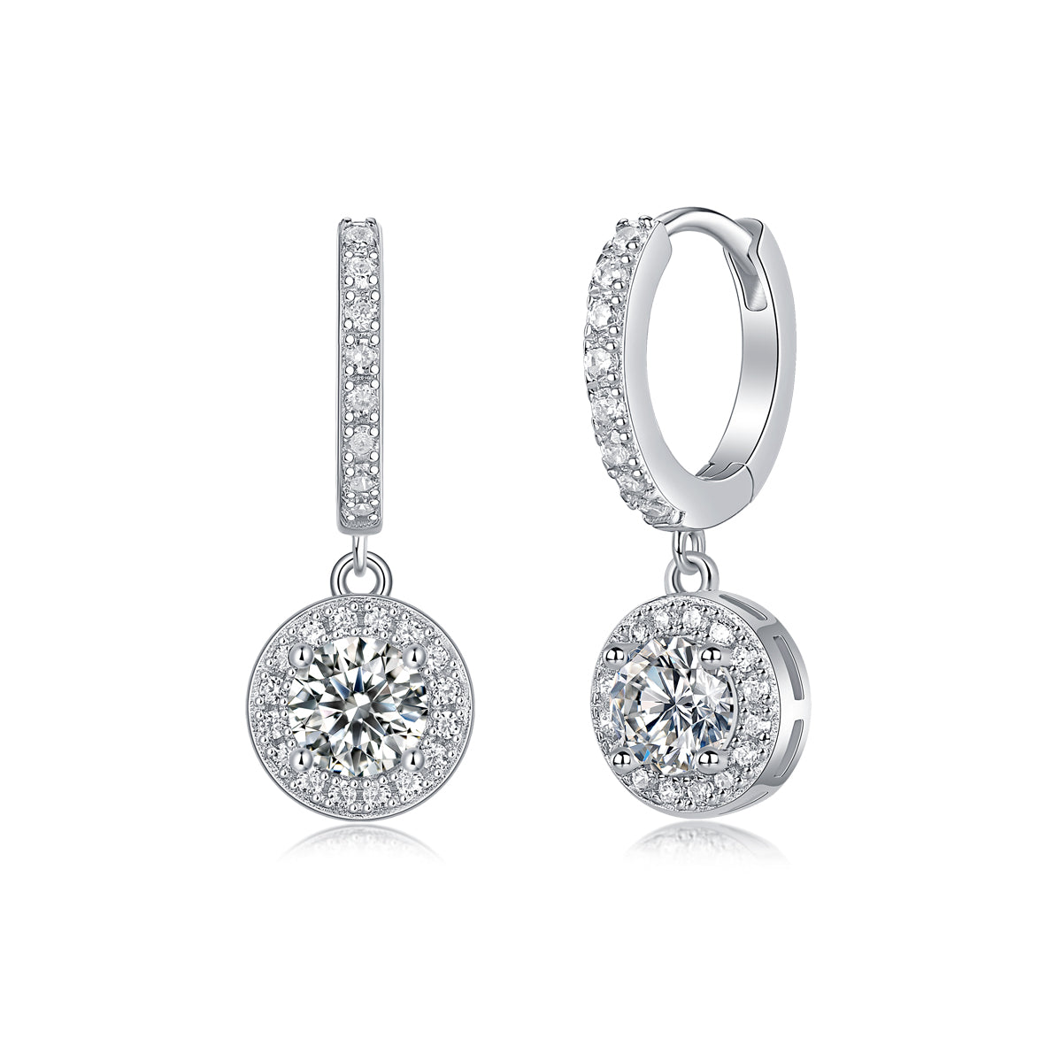 To Youth - Earrings Set With 0.5-carat Top-quality Moissanite S925 Silver And Platinum-plated Stud Earrings, A Fashionable And Trendy Accessory That Can Be Tested With A Diamond Pen
