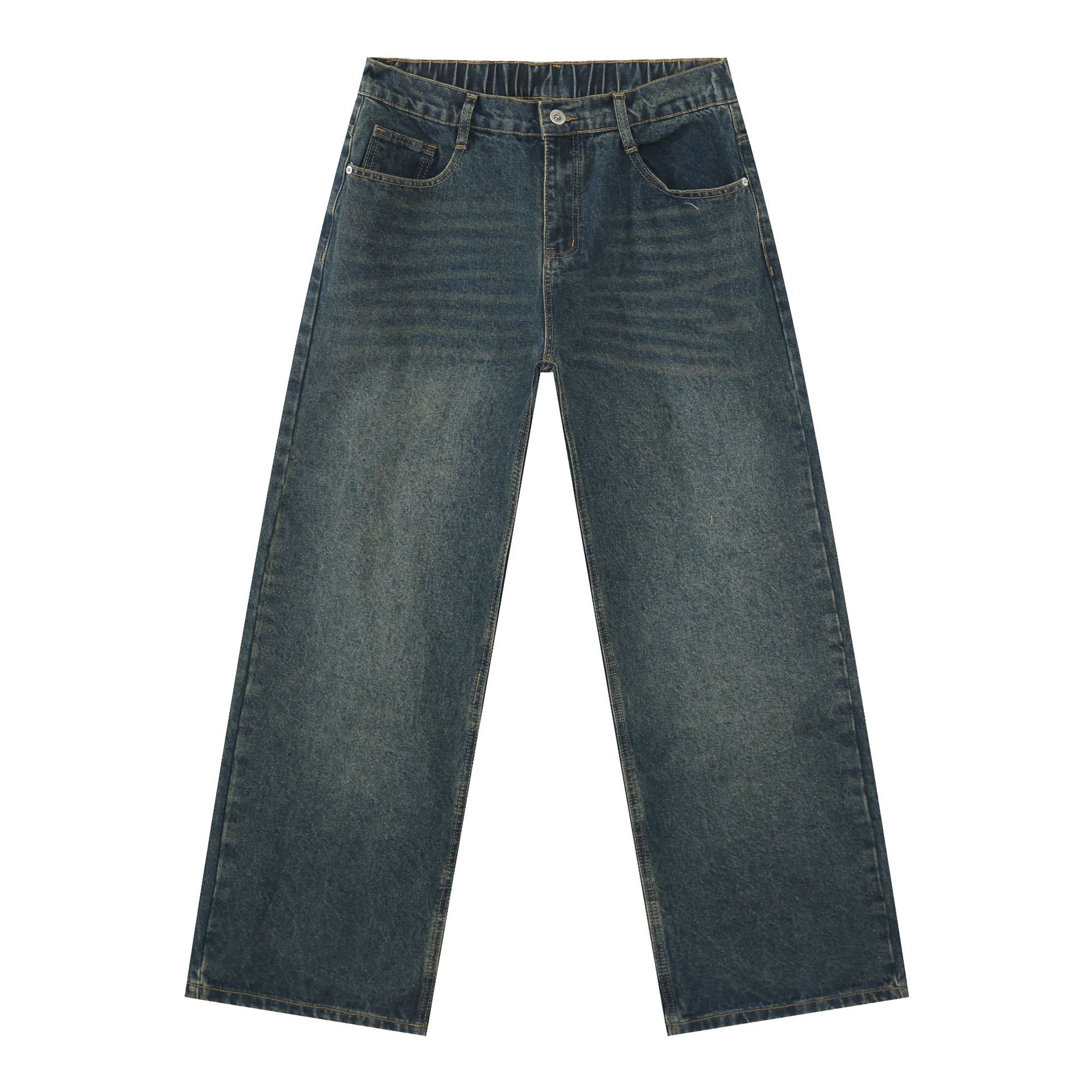 Waist Loose Straight Jeans