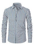 Men's Striped Ice Silk Long Sleeve Shirt