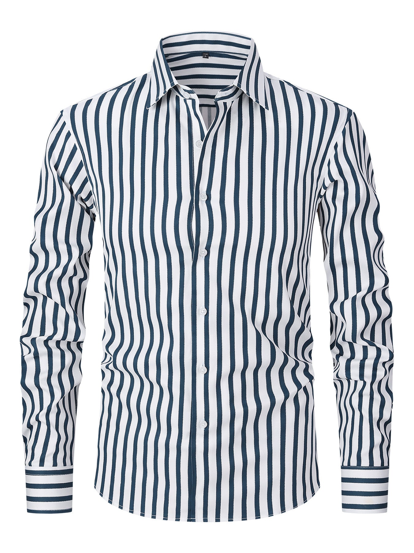 Men's Striped Ice Silk Long Sleeve Shirt