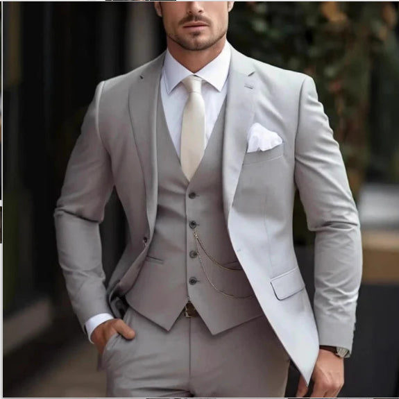 Mens Slim-Fit Light Luxury Suit