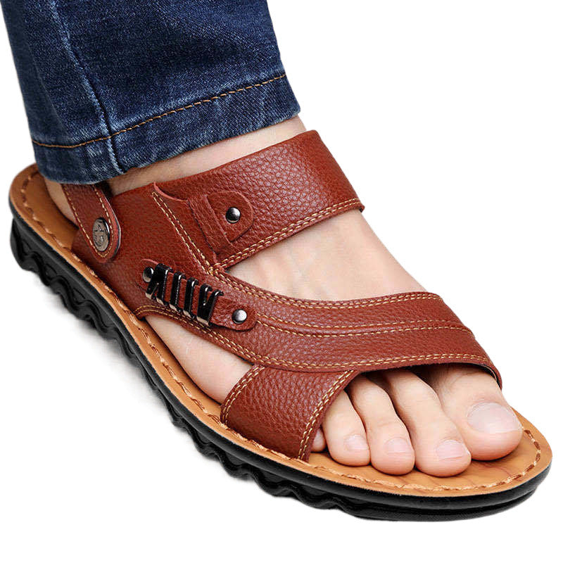 First Layer Cowhide Sandals Summer Genuine Leather