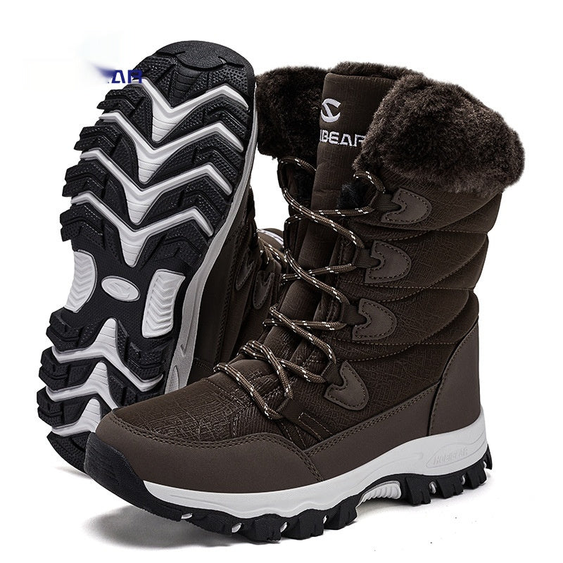 Warm Wide-toe  Mid-height Soft-soled Faux-fur Snow Boots