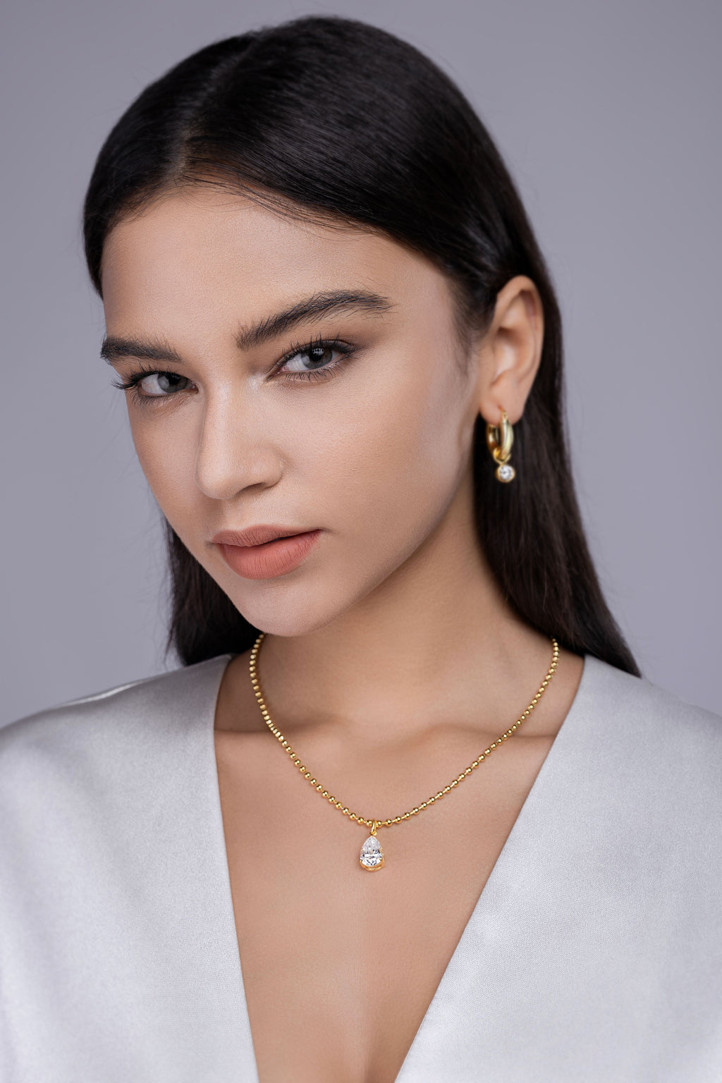 Wish Light Pear-Shaped Moissanite Necklace – S925 Silver Gold Plated