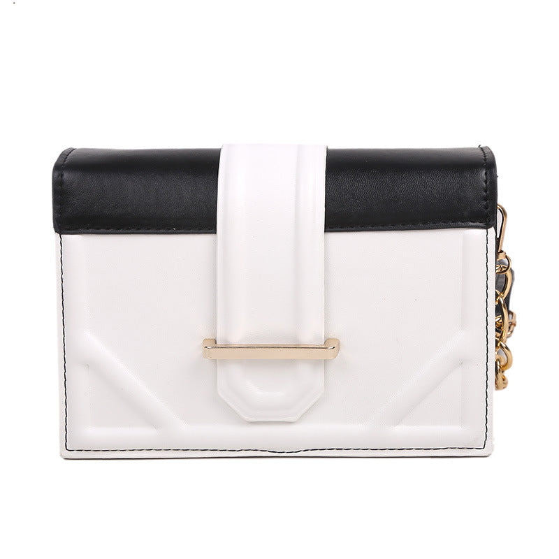 Ladies Popular One-shoulder Hit Color Small Square Bag