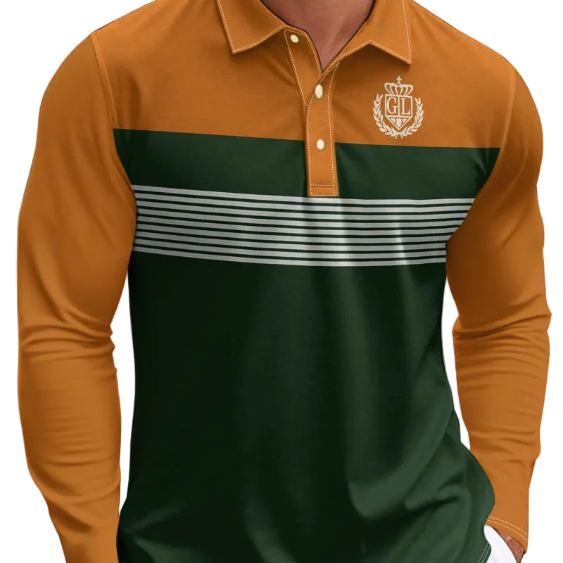 Long Sleeve  Button Polo Shirt