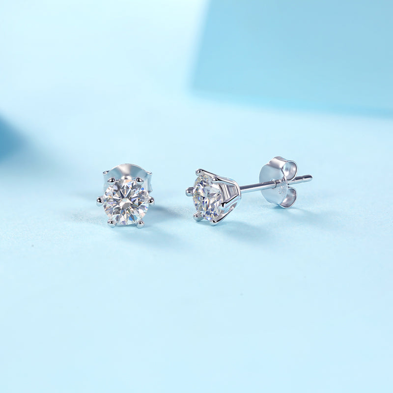 Rain And Snow - Earrings Set With 0.5-carat Top-quality Moissanite S925 Silver And Platinum-plated Stud Earrings, A Fashionable And Trendy Accessory, Can Be Tested With A Diamond Pen