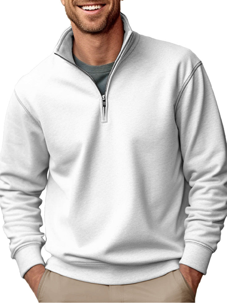Casual Zipper Stand-up Collar  Sweater