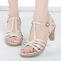 Soft leather waterproof High Heel Sandals