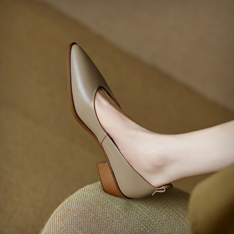 Sheepskin Low-cut Heels