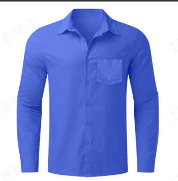 Printed Business Leisure Iron-free Solid Color Polo Collar Shirt