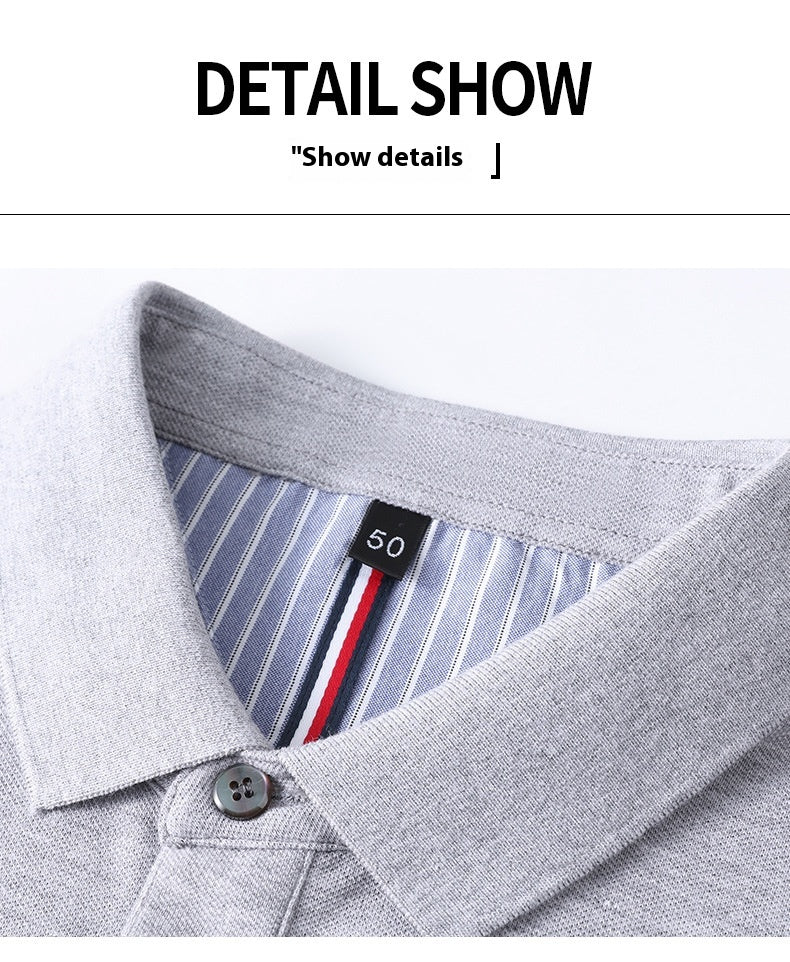Summer Short-sleeved Embroidered Men's Polo Shirt Imitation Cotton Business Casual Lapels