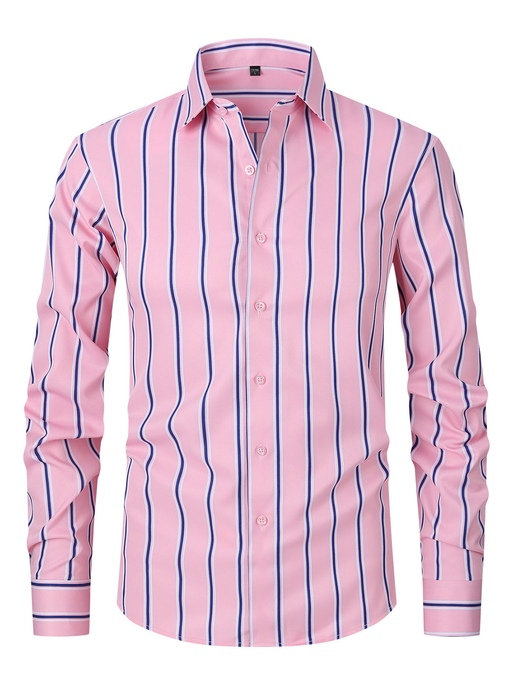 Men's Striped Ice Silk Long Sleeve Shirt