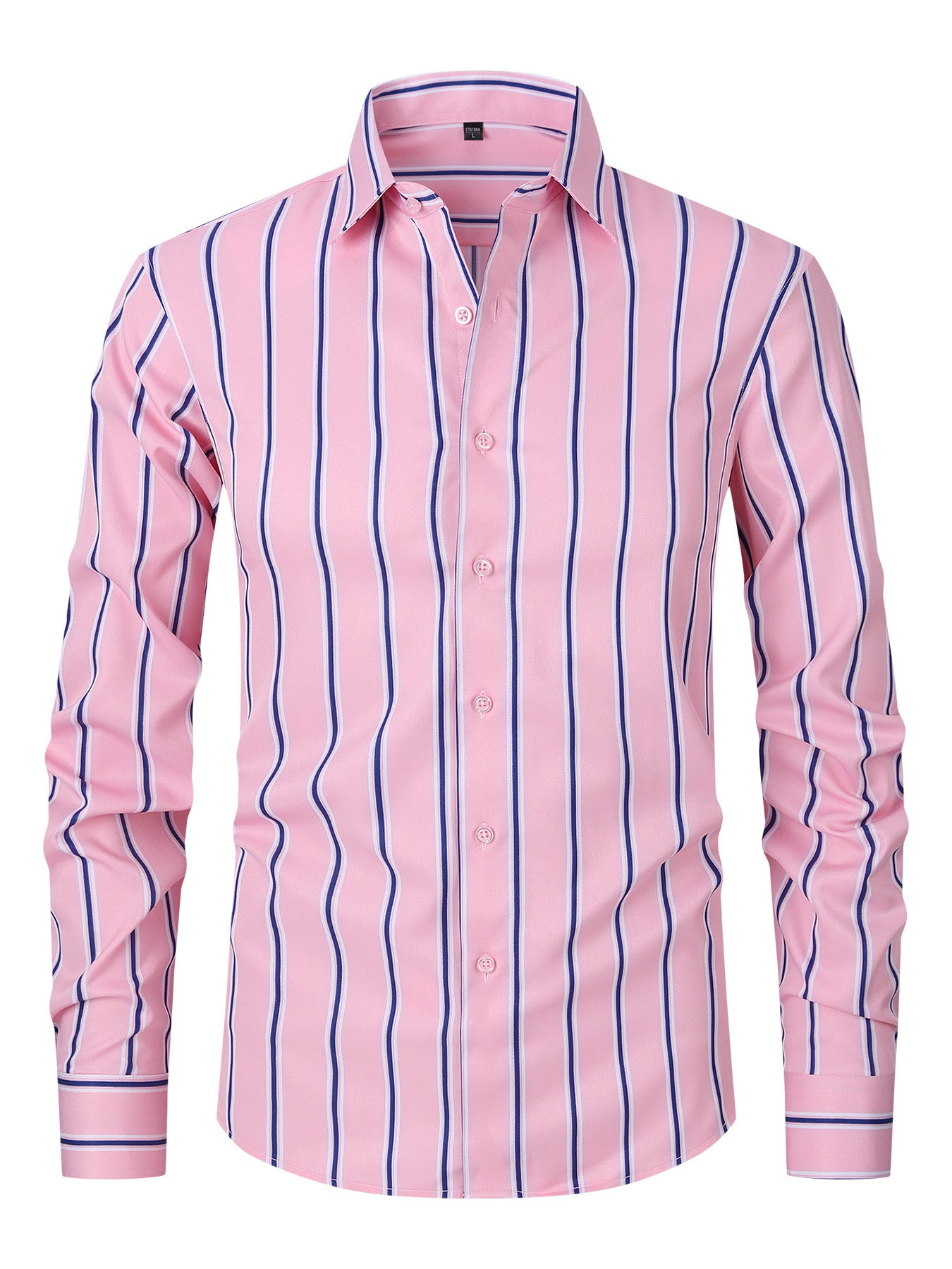 Men's Striped Ice Silk Long Sleeve Shirt