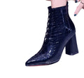 Leather Pointed Toe Knight  Martin Boots