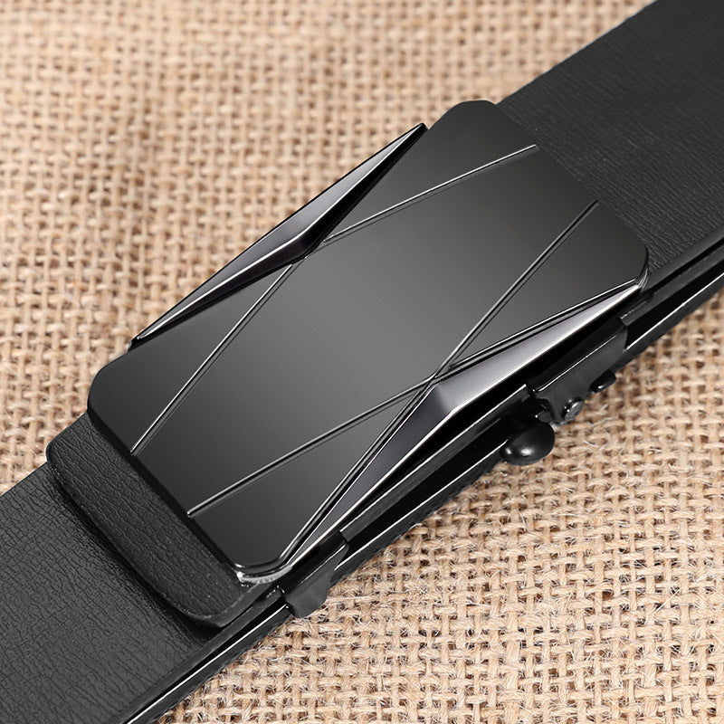 Genuine Leather Toothless Automatic Buckle Cowhide Belt Business Leisure Trend