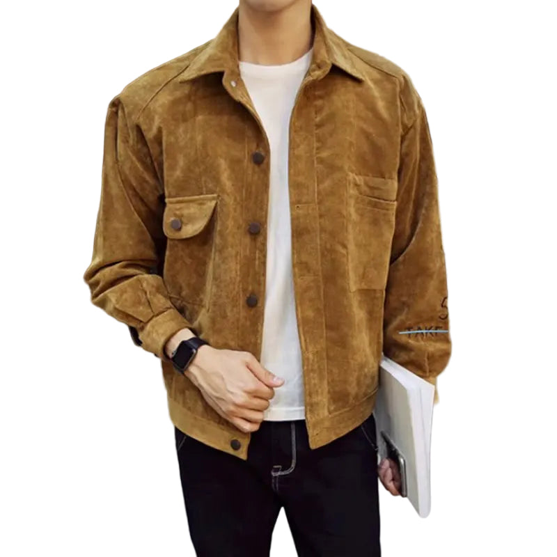 Jackets Men Single Breasted Pockets Leisure Slim Solid Simple