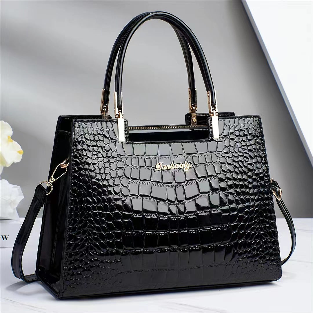 Crocodile Pattern Shoulder Handbag