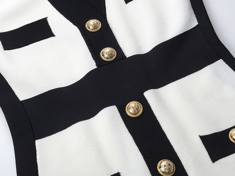 V-neck Zip Wrap Hip Skirt