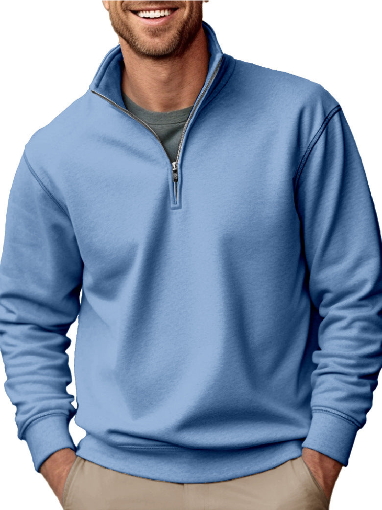 Casual Zipper Stand-up Collar  Sweater