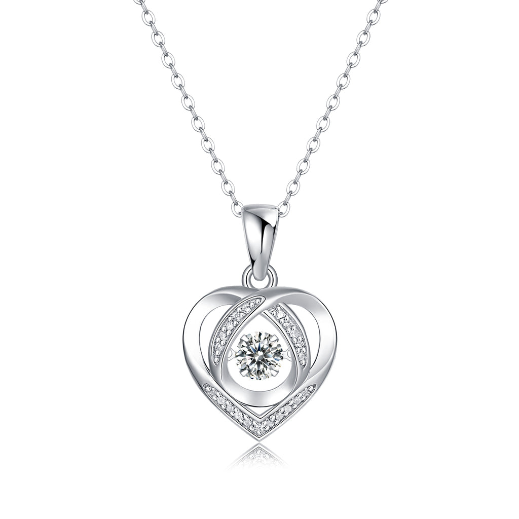 With You In My Heart - A Fashionable And Trendy Necklace Pendant Set With Top-quality Moissanite S925, Silver And Platinum-plated, Can Be Tested With A Diamond Pen
