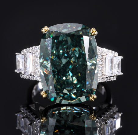 Silver High Carbon Diamond Ice CrushingRing