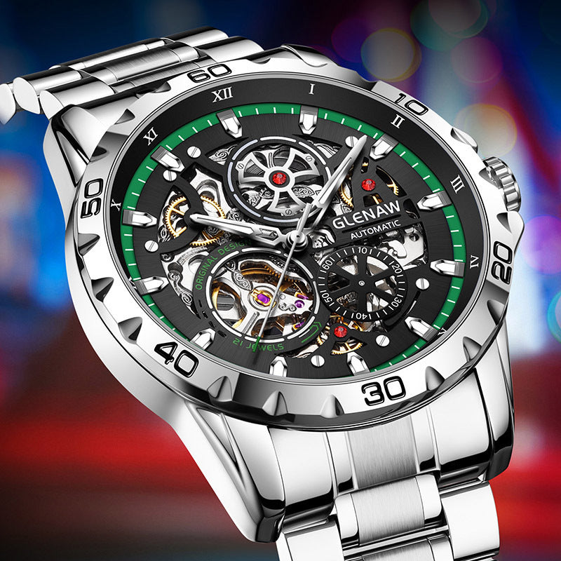 Double-sided Hollow-out Full Luminous Automatic Mechanical Watch For Men