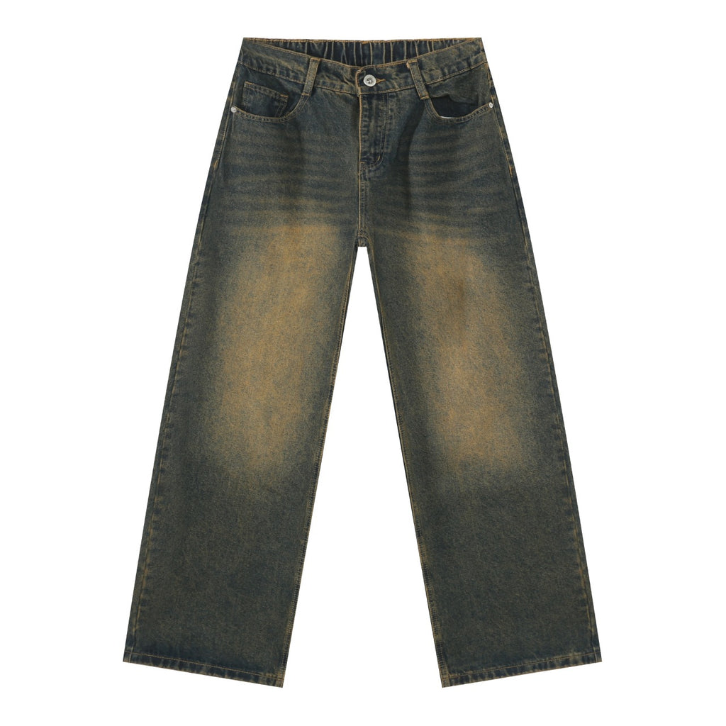 Waist Loose Straight Jeans
