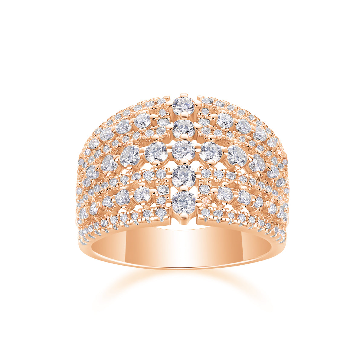 Ballet Of Time - A Wedding Ring Set With Top-quality Moissanite S925, Silver And Platinum-plated. The Ring Can Be Tested With A Diamond Pen In Gold And Rose Gold