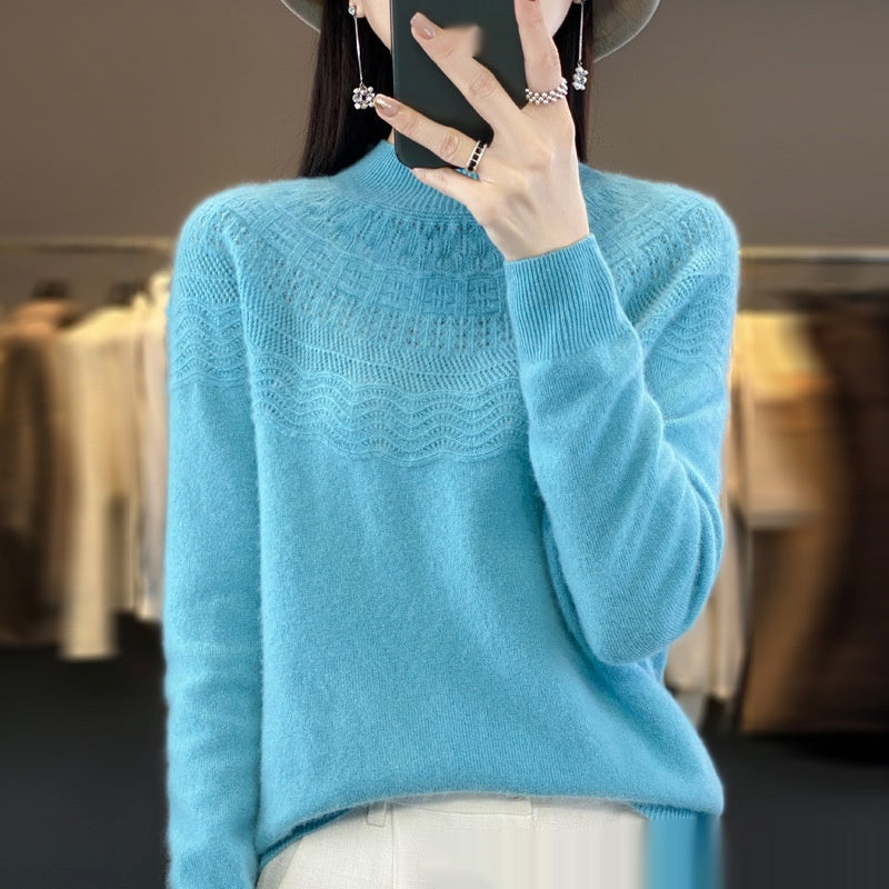 Half Turtleneck Slimming Wool Knitted Bottoming Shirt